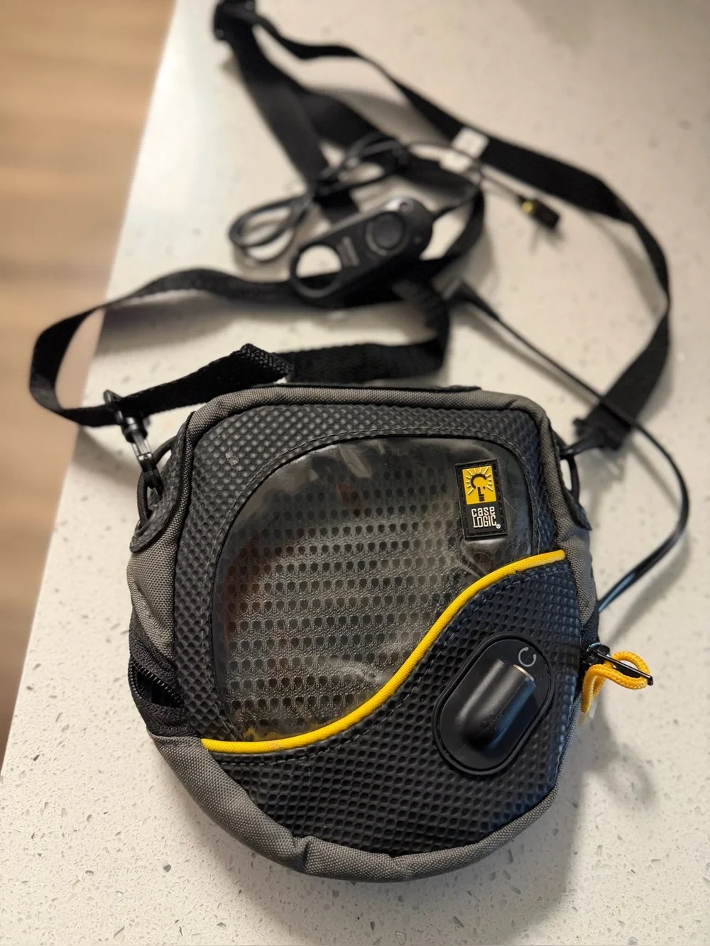 Case Logic Compact Gray and Black Camera Pouch with Yellow Trim